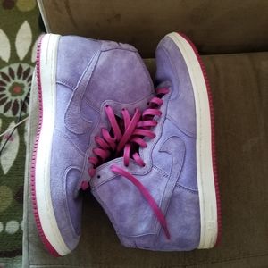 Nike Air Force 1 Light Hi Decons Purple Suede Shoe